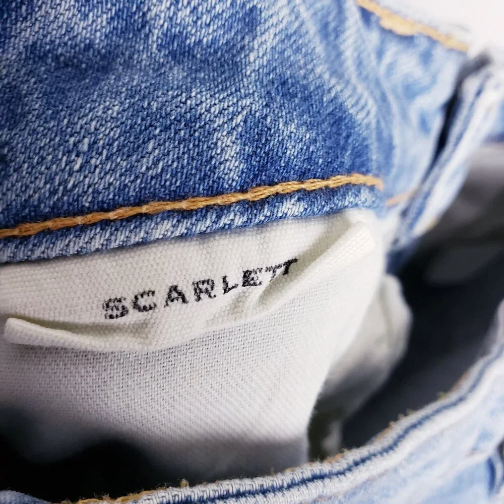 SLVRLAKE Scarlett Jeans Kick Flare Mid-Rise Raw Hem Size 25